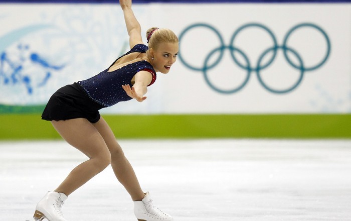Finland's Kiira Korpi performs during the women's free skating figure skating event at the Vancouver 2010 Winter Olympics February 25, 2010.     REUTERS/Jerry Lampen (CANADA)