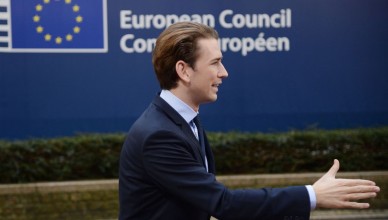 3217037 10/19/2017 Sebastian Kurz, leader of the Austrian People's Party, Austrian Minister of Foreign Affairs before a Council of Europe meeting in Brussels. Alexey Vitvitsky/Sputnik