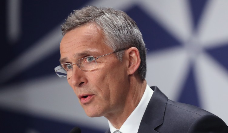 WARSAW, POLAND - JULY 09:  NATO Secetary General Jens Stoltenberg speaks to the media at the Warsaw NATO Summit on July 9, 2016 in Warsaw, Poland. NATO member heads of state, foreign ministers and defense ministers are gathering for a two-day summit that will end later today.  (Photo by Sean Gallup/Getty Images)
