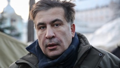 December 6, 2017 - Kiev, Ukraine - Mikheil Saakashvili speaks with protesters in their tent camp near of Parliament building in Kiev. Ukrainian Police issue wanted notice for ex-governor of Odessa region and former Georgian president Mikheil Saakashvili for escaping from custody a day earlier, Kiev, Ukraine, Dec.5, 2017. (Credit Image: © Sergii Kharchenko/NurPhoto via ZUMA Press)