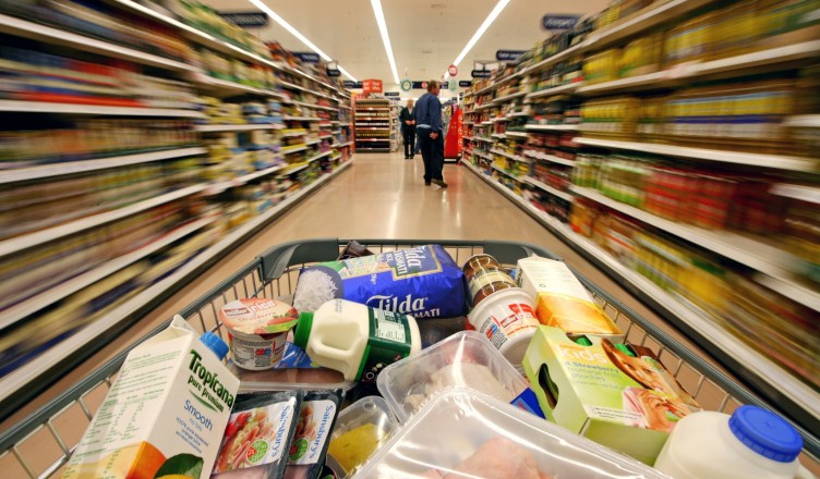 Mandatory Credit: Photo by Chris Ratcliffe / Rex Features (764326s)
Blurred shelves as a a trolley is pushed down the aisle at Sainsbury's supermarket.
Sainsbury's Supermarket, London Colney, Hertfordshire, Britain - 2008