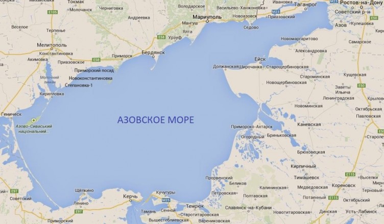 Побережье Азовского моря, карта для отдыха туристов