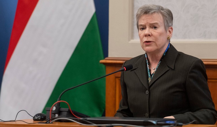 NATO Deputy Secretary General Rose Gottermoeller during her keynote speech at the Ambassadorial Conference of the Hungarian Ministry of Foreign Affairs.