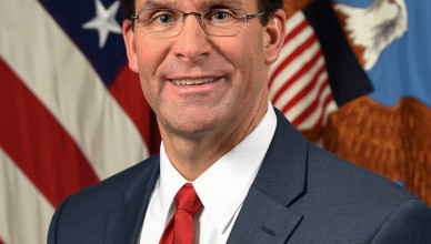 Dr. Mark Esper, Acting Secretary of Defense, poses for his official portrait in the Army portrait studio at the Pentagon in Arlington, Va., June 20, 2019.  (U.S. Army photo by Monica King)