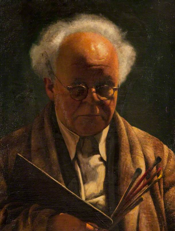 Segal, Arthur; Self Portrait with Palette and Brushes; Dundee Art Galleries and Museums Collection (Dundee City Council); http://www.artuk.org/artworks/self-portrait-with-palette-and-brushes-92875