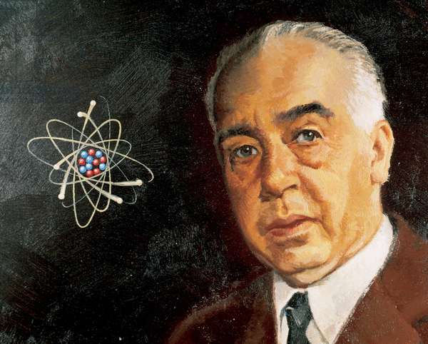 560519 Niels Bohr (1885-1962). Danish physicist (illustration); (add.info.: Niels Bohr (1885-1962). Danish physicist. Nobel Prize in Physics in 1922.); Tarker.