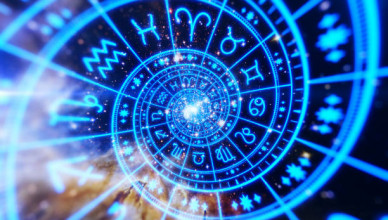 Zodiac spiral and signs of the zodiac in space. Astrology, horoscopes and prediction of the future concept. Elements of this image furnished by NASA.