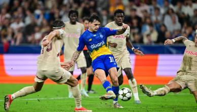 SALZBURG, AUSTRIA - AUGUST 27: Mykola Shaparenko of FC Dynamo Kyiv shoots during the UEFA Champions League play-offs second Leg match between FC Salzburg and Dynamo Kyiv at Red Bull Arena on August 27, 2024 in Salzburg, Austria. (Photo by Christian Bruna/Getty Images)