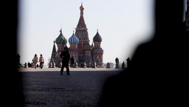 MOSCOW, RUSSIA - MARCH 17: A view of St. Basil's Cathedral in Red Square in Russian capital Moscow on March 17, 2020, following the coronavirus (Covid-19) outbreak.  ( Sefa Karacan - Anadolu Agency )