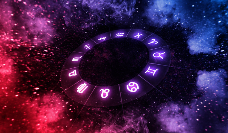 Zodiac,Signs,Inside,Of,Horoscope,Circle,On,Universe.,Astrology,And