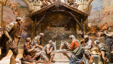 Terracotta figures, Jesus in the crib, Adoration of the shepherds, Christmas, 3rd chapel, pilgrimage path Sacro Monte di Varese, Baroque, UNESCO World Heritage Site, Varese, Lombardy, Italy, Image: 488304272, License: Rights-managed, Restrictions: , Model Release: no, Credit line: Martin Jung / imageBROKER / Profimedia