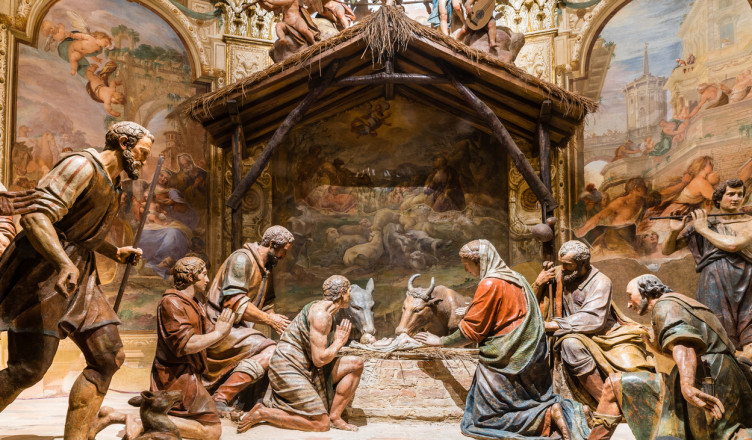 Terracotta figures, Jesus in the crib, Adoration of the shepherds, Christmas, 3rd chapel, pilgrimage path Sacro Monte di Varese, Baroque, UNESCO World Heritage Site, Varese, Lombardy, Italy, Image: 488304272, License: Rights-managed, Restrictions: , Model Release: no, Credit line: Martin Jung / imageBROKER / Profimedia