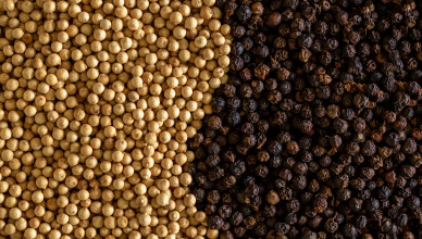 White,Pepper,And,Black,Pepper,Close-up,As,A,Background.,Spices